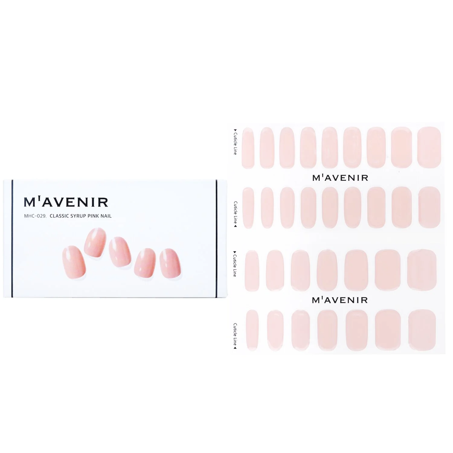 Mavenir Nail Sticker (Pink) - # Classic Syrup Pink Nail  32pcs - Olabens