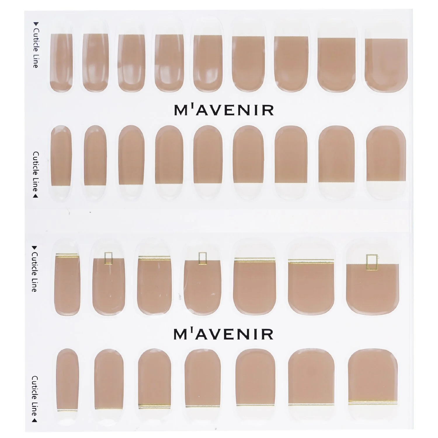 Mavenir Nail Sticker (Brown) - # Gold Cafe Latte Nail  32pcs - Olabens