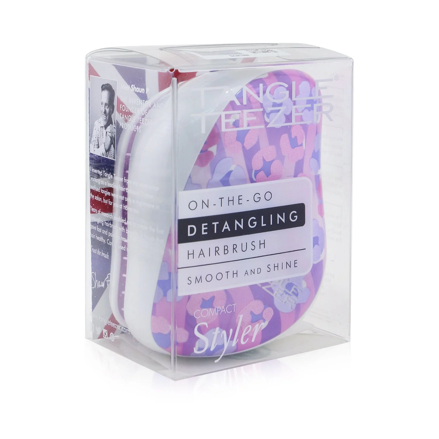 Tangle Teezer Compact Styler On-The-Go Detangling Hair Brush - # Digit. Leopard  1pc - Olabens