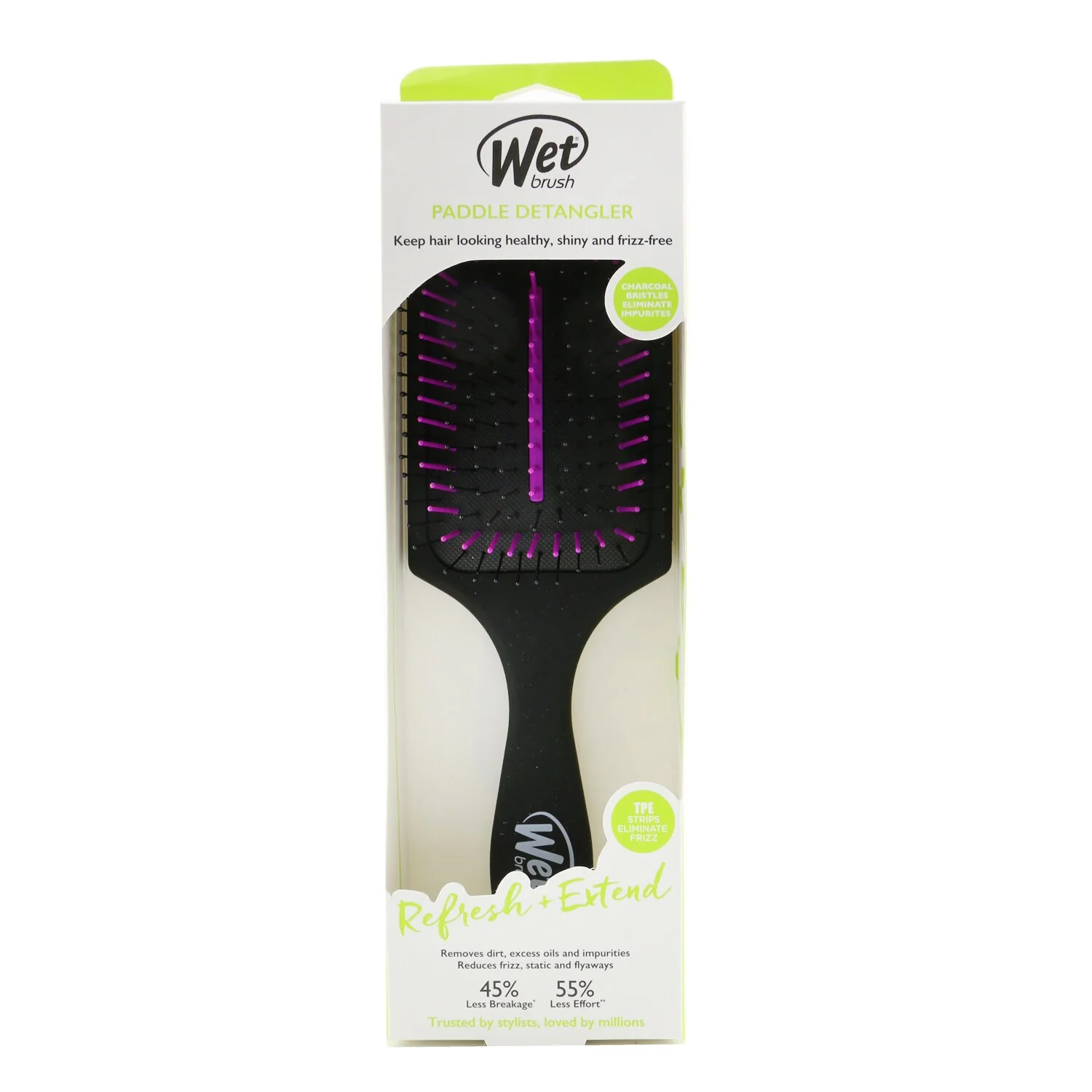 Wet Brush Charcoal Infused Paddle Hair Brush  1pc - Olabens