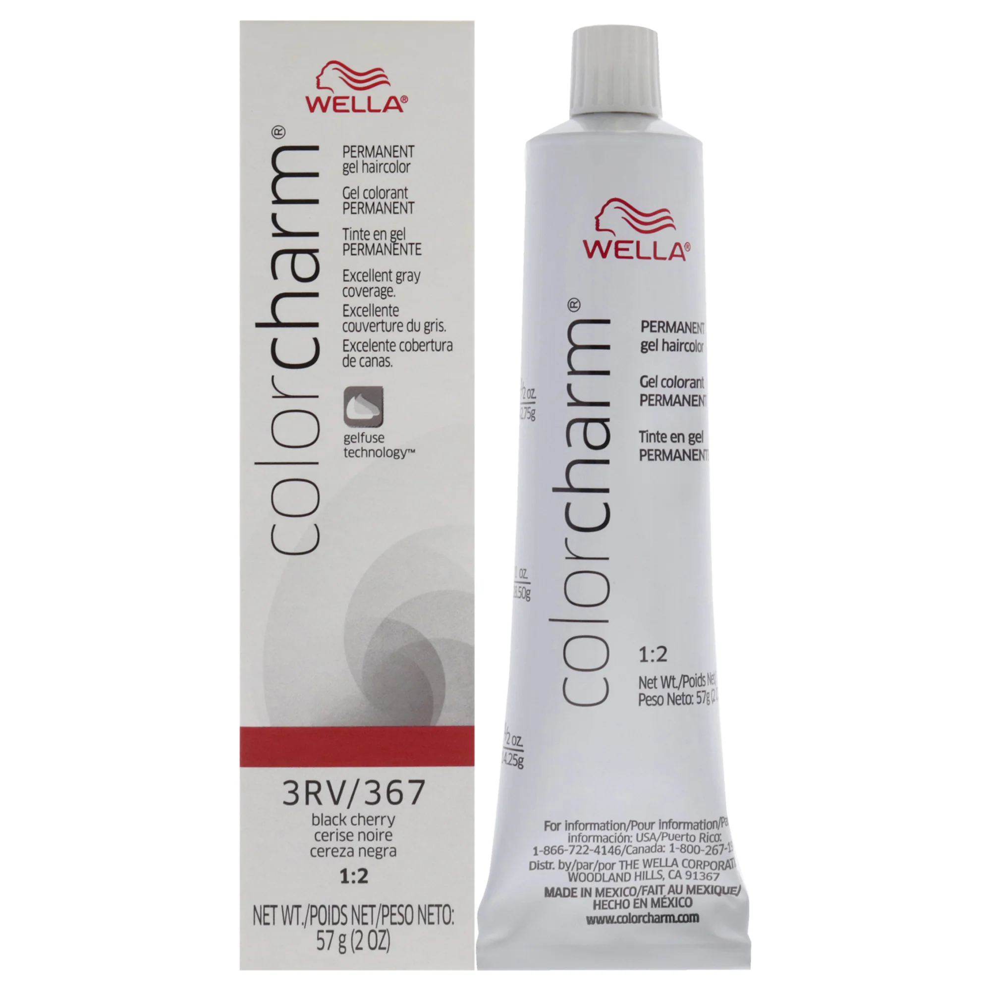 Color Charm Permanent Hair Color Gel - 3RV 367 Black Cherry by Wella for Unisex - 2 oz Hair Color - Olabens