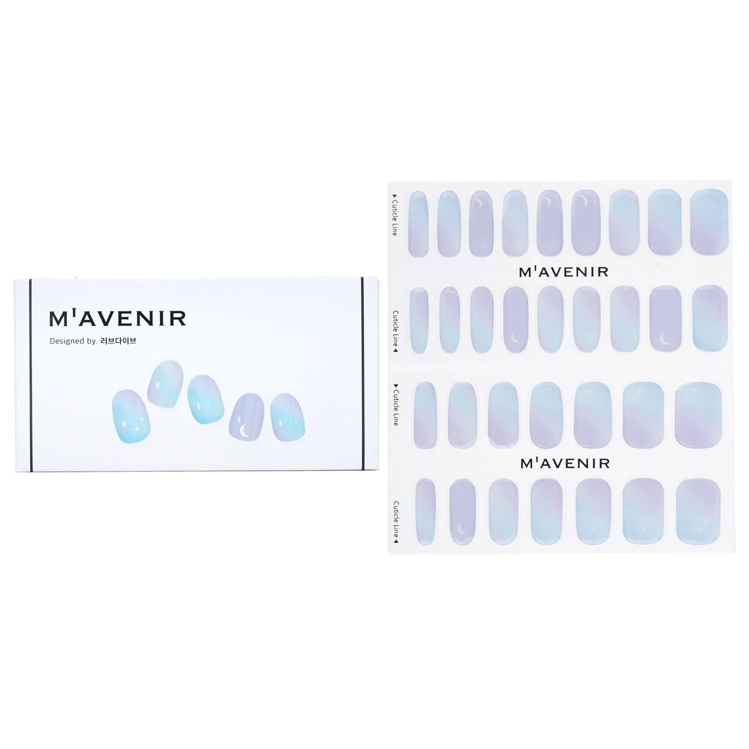 Mavenir Nail Sticker (Blue) - # The Sky At Dawn Nail  32pcs - Olabens