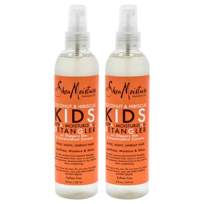 Shea Moisture Coconut & Hibiscus Kids Extra-Moisturizing Detangler - Pack of 2 by Shea Moisture for Kids - 8 oz Detangler - Olabens