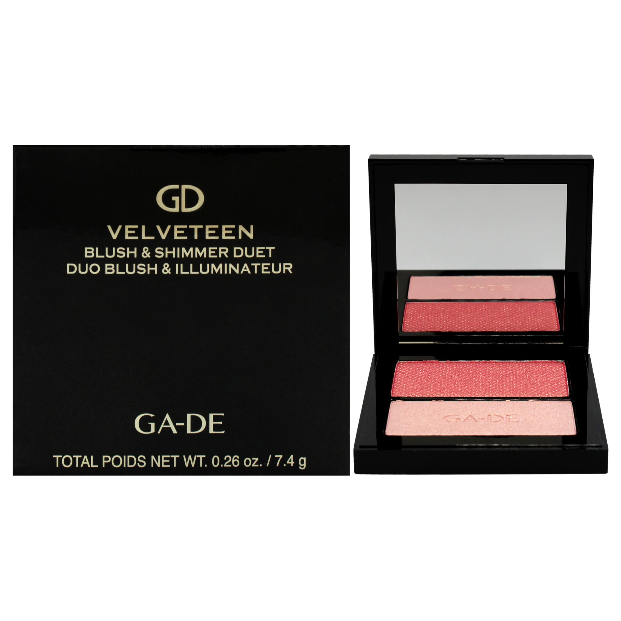 Velveteen Blush and Shimmer Duet - 56 Mix and Glow by GA-DE for Women - 0.26 oz Blush - Olabens
