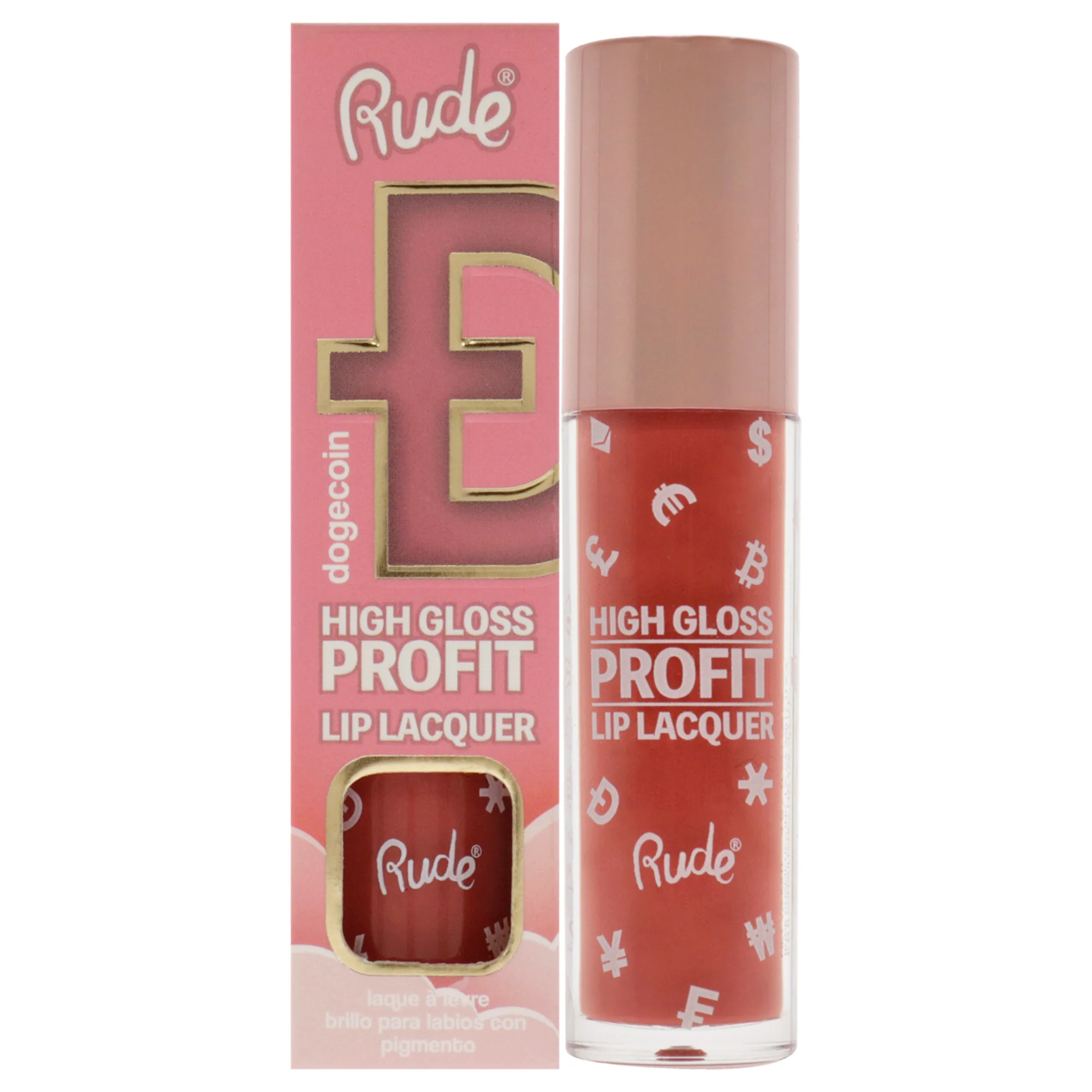 High Gloss Profit Lip Lacquer - Dogecoin by Rude Cosmetics for Women - 0.141 oz Lip Gloss - Olabens