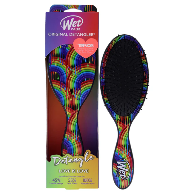 Wet Brush Original Detangler Pride Brush - Rainbow Drizzle by Wet Brush for Unisex - 1 Pc Hair Brush - Olabens