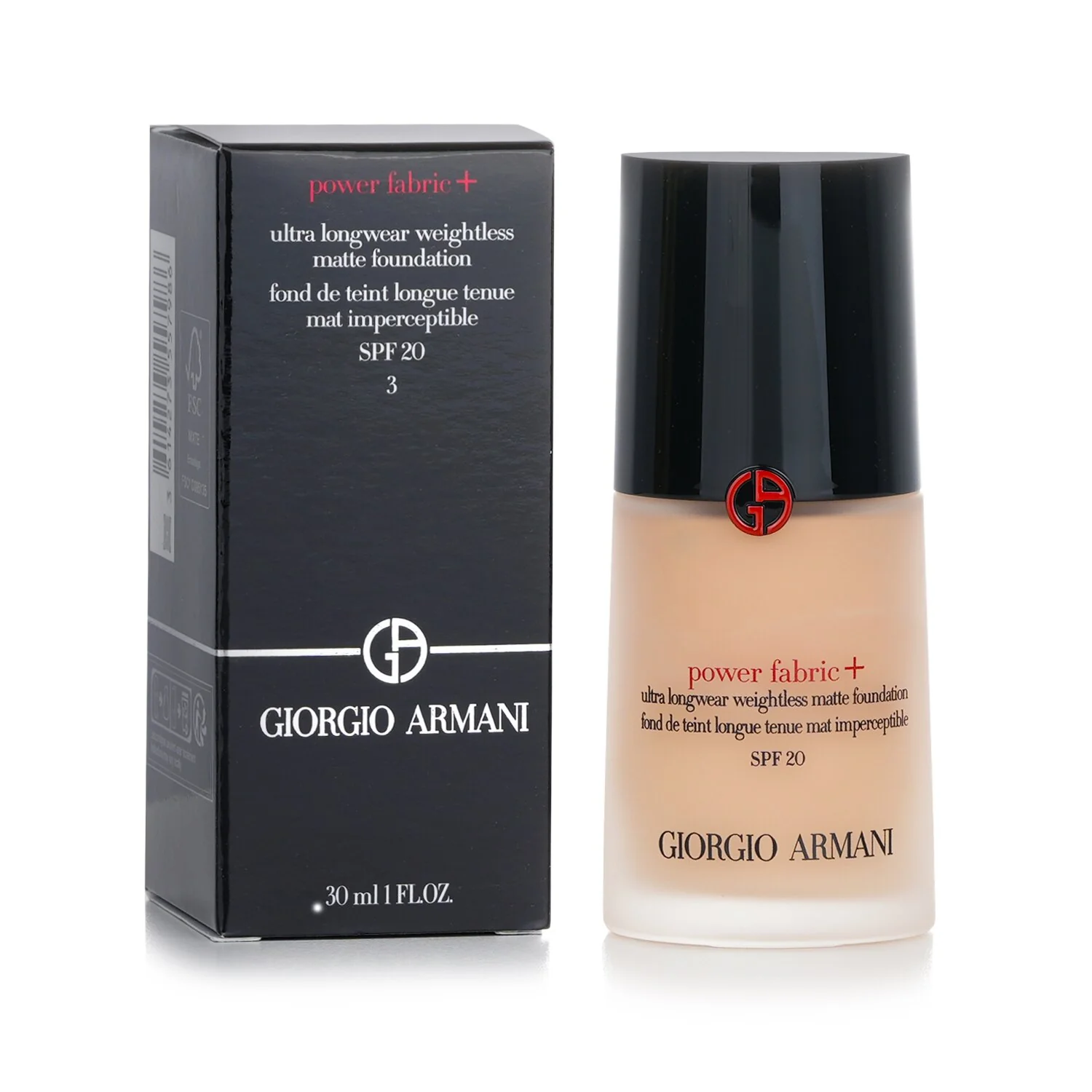 Giorgio Armani Power Fabric+ Ultra Longwear Weightless Matte Foundation SPF 20 - # 4.25  30ml/1oz - Olabens
