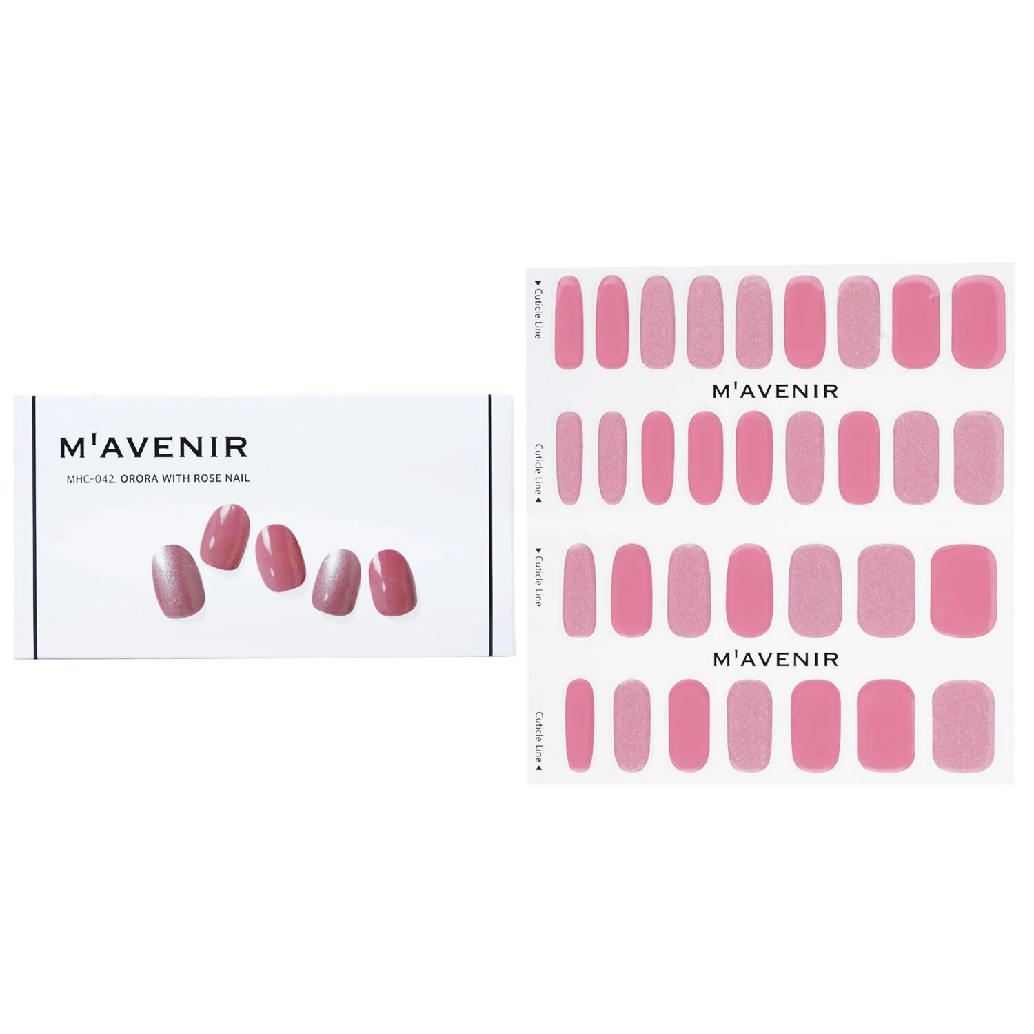 Mavenir Nail Sticker (Pink) - # Orora With Rose Nail  32pcs - Olabens