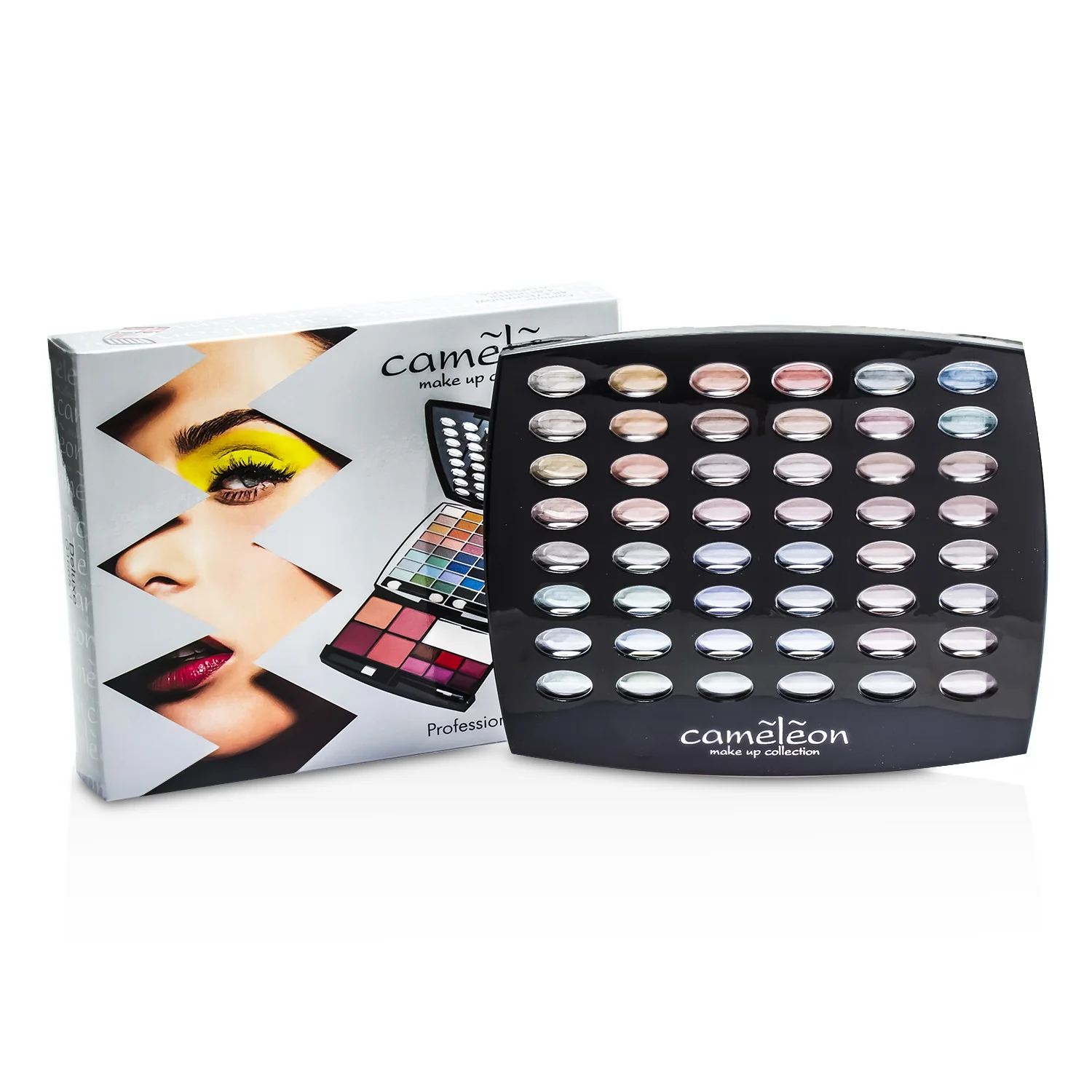 Cameleon MakeUp Kit G1665 : 48xEyeshadow, 4xBlush, 6xLipgloss, 4xBrush - Olabens