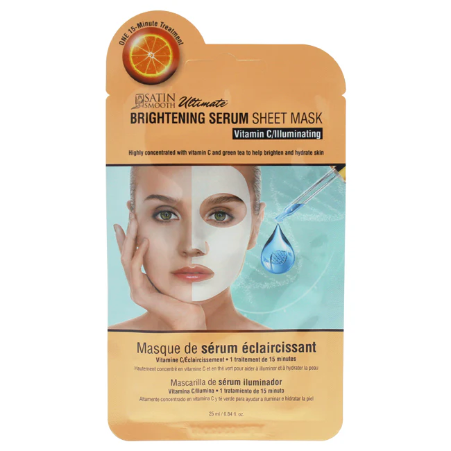 Satin Smooth Brightening Serum Sheet Mask by Satin Smooth for Unisex - 0.84 oz Mask - Olabens