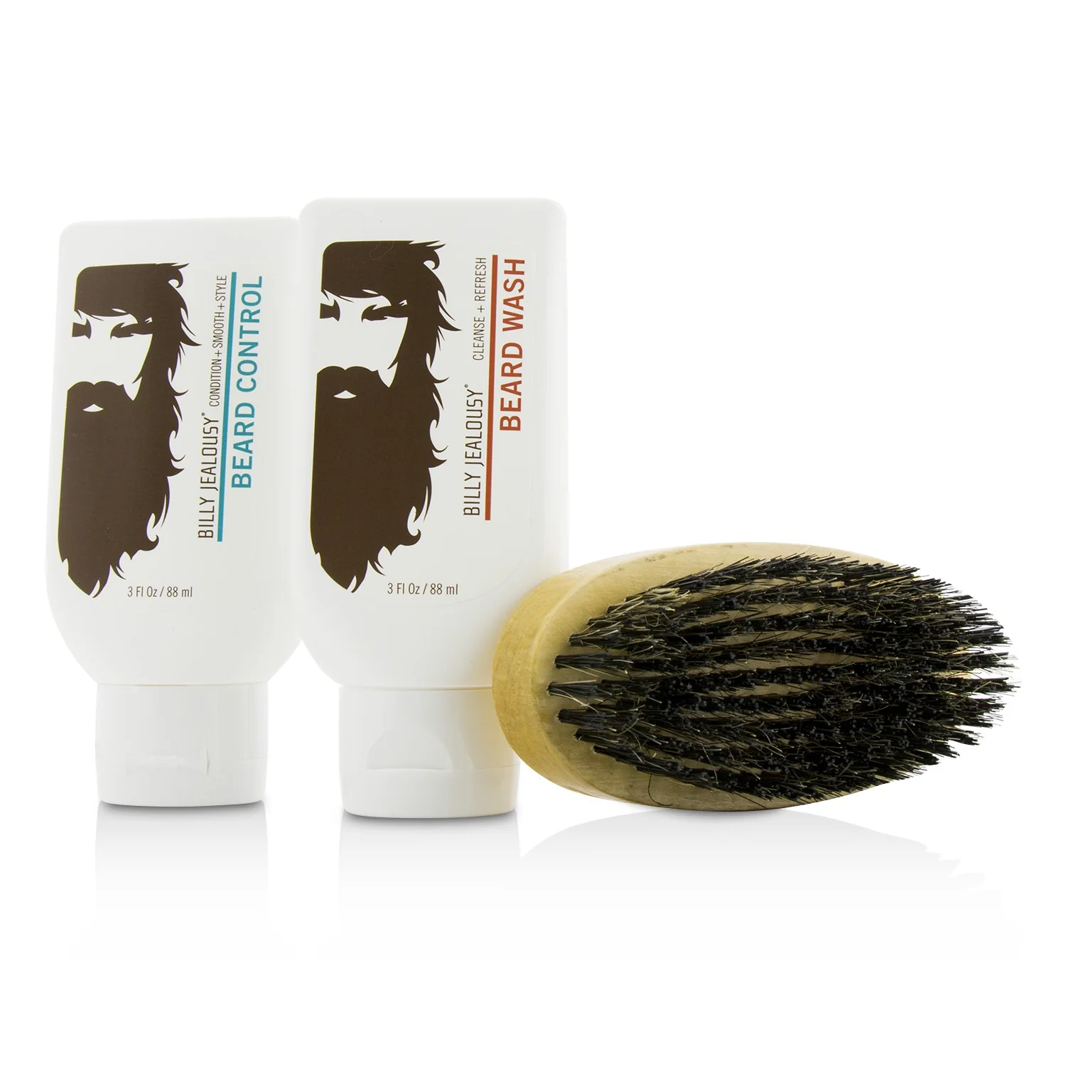 Billy Jealousy Beard Envy Kit: Beard Wash 88ml + Beard Control 88ml + brush 1pcs  3pcs - Olabens