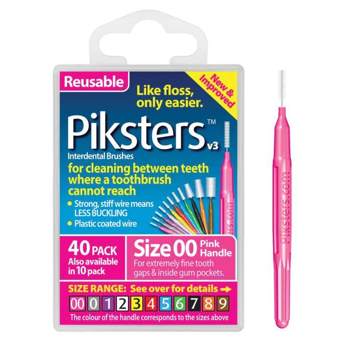 Piksters Interdental Brush 00 Pink 40 Pack - Olabens