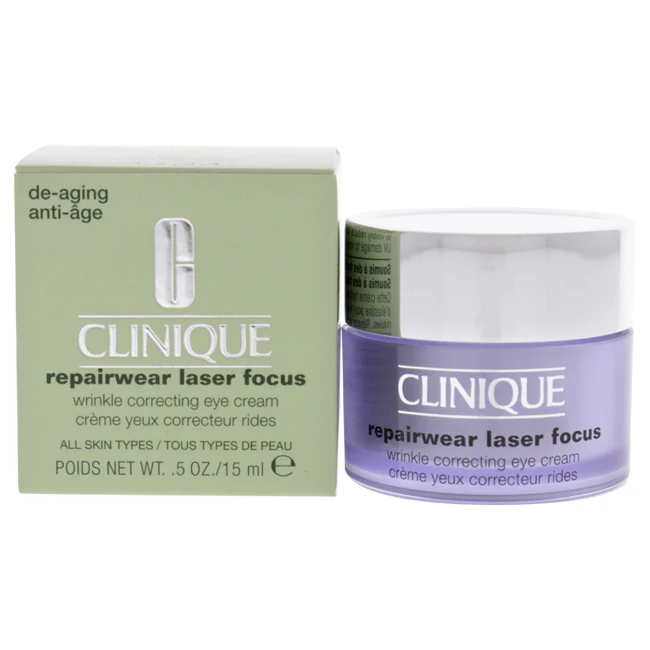 Clinique Repairwear Laser Focus Wrinkle Correcting Eye Cream - All Skin Types by Clinique for Unisex - 0.5 oz Eye Cream - Olabens