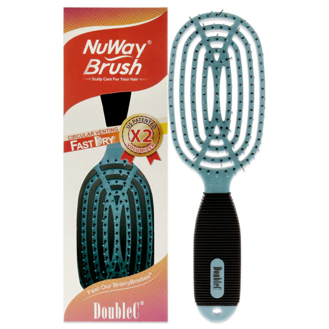 NuWay 4Hair Patented DoubleC Detangling Brush - Sky Blue by NuWay 4Hair for Unisex - 1 Pc Hair Brush - Olabens