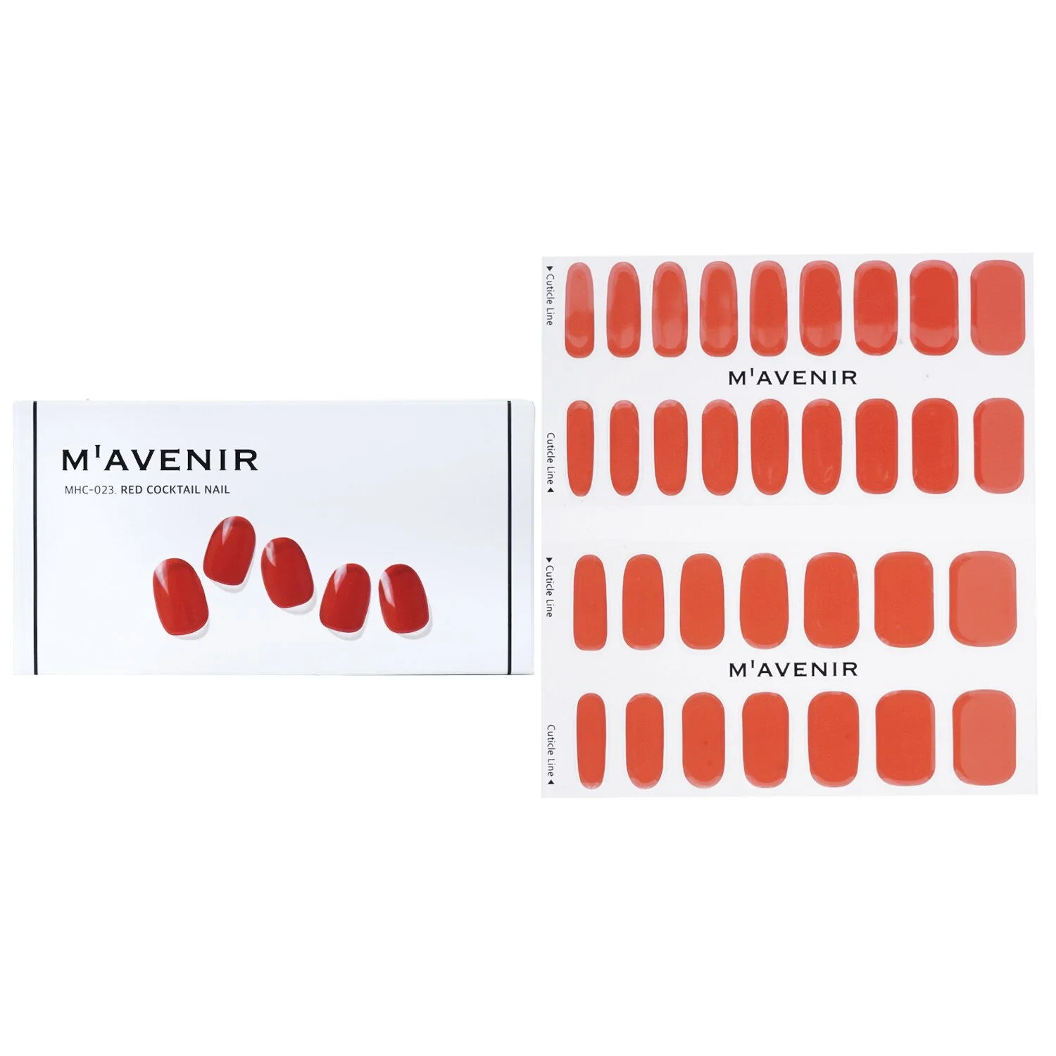 Mavenir Nail Sticker (Red) - # Red Cocktail Nail  32pcs - Olabens