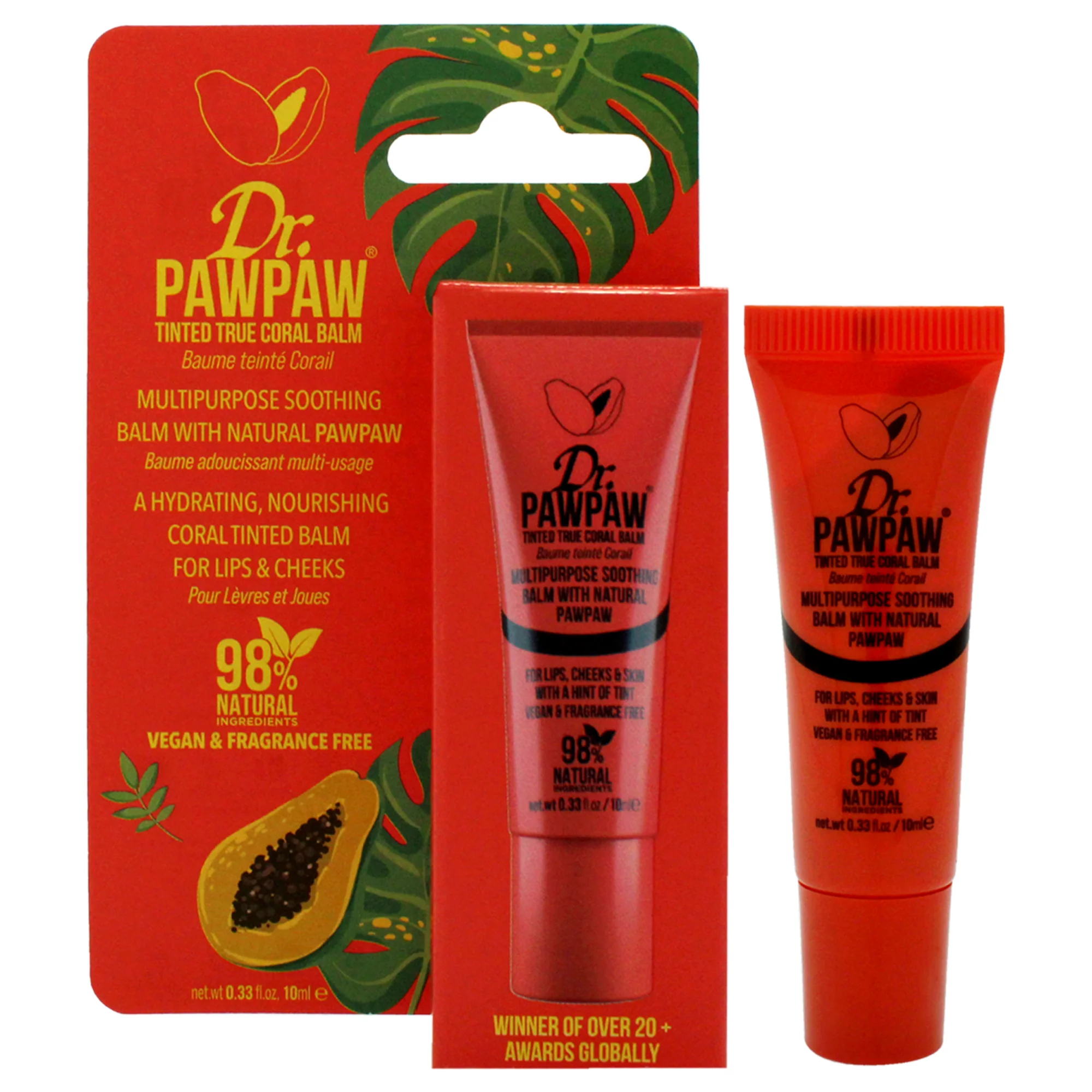 Dr. PawPaw Tinted Balm - True Coral by Dr. PawPaw for Women - 0.34 oz Balm - Olabens