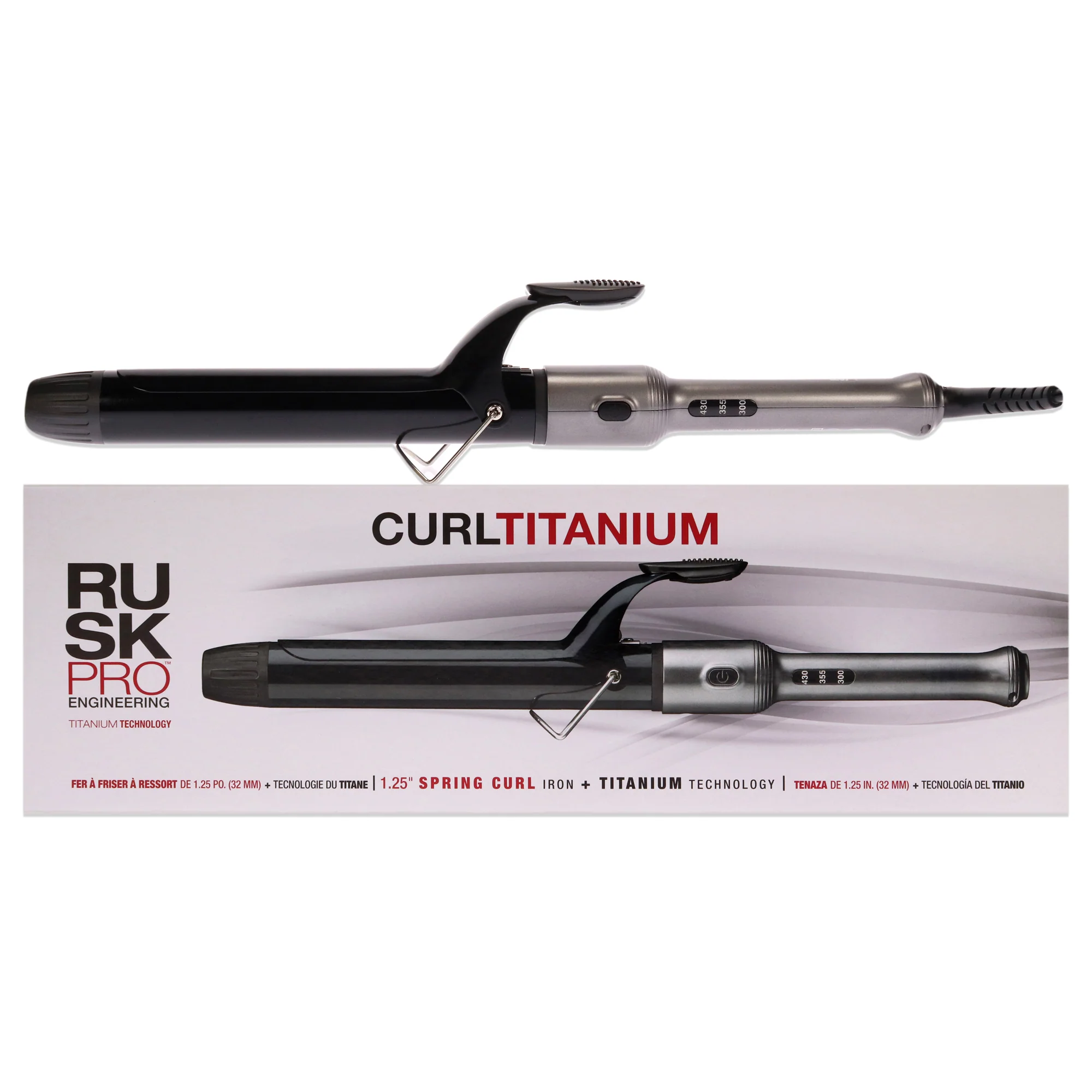 Curl Titanium Spring Iron - IRP125UC by Rusk for Unisex - 1.25 Inch Curling Iron - Olabens