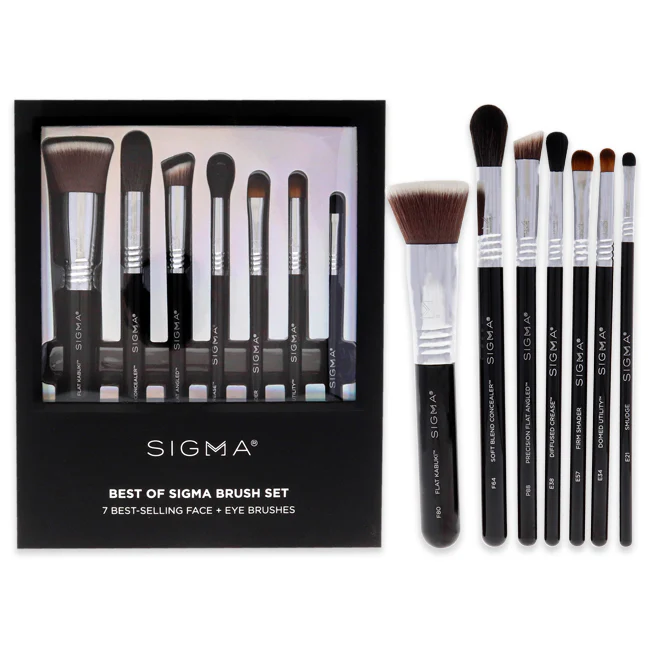 SIGMA Beauty Best of SIGMA Beauty Brush Set by SIGMA Beauty for Women - 7 Pc Set Brush - Olabens