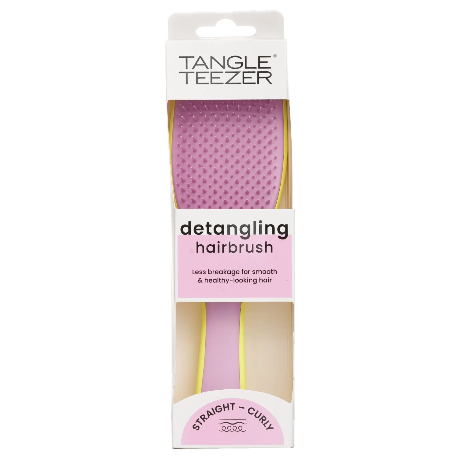 Tangle Teezer The Ultimate Detangler Handled Detangling Brush - # Hyper Yellow And Rosebud  1pc - Olabens