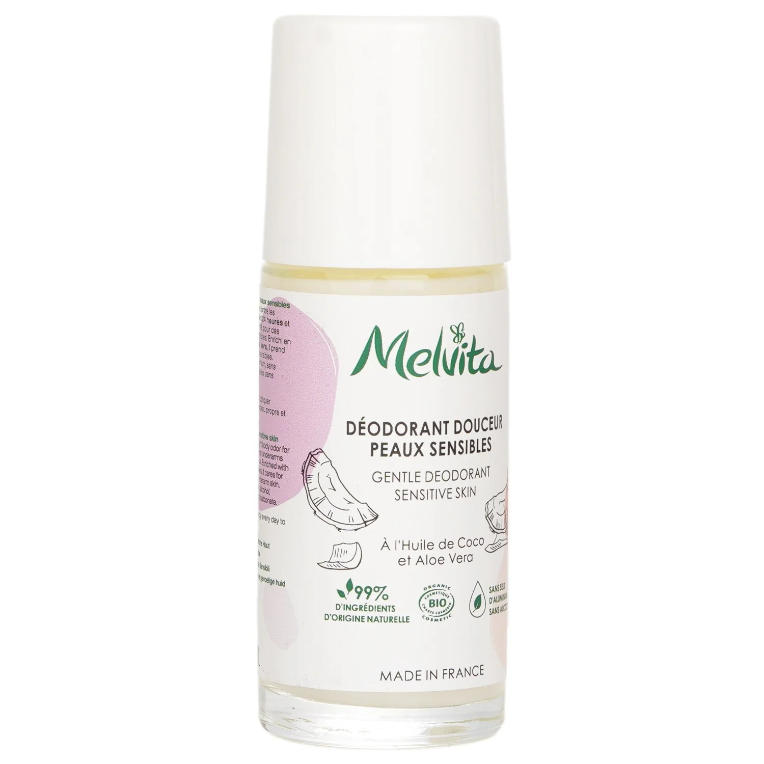 Melvita Gentle Roll On Deodorant for Sensitive Skin  50ml - Olabens