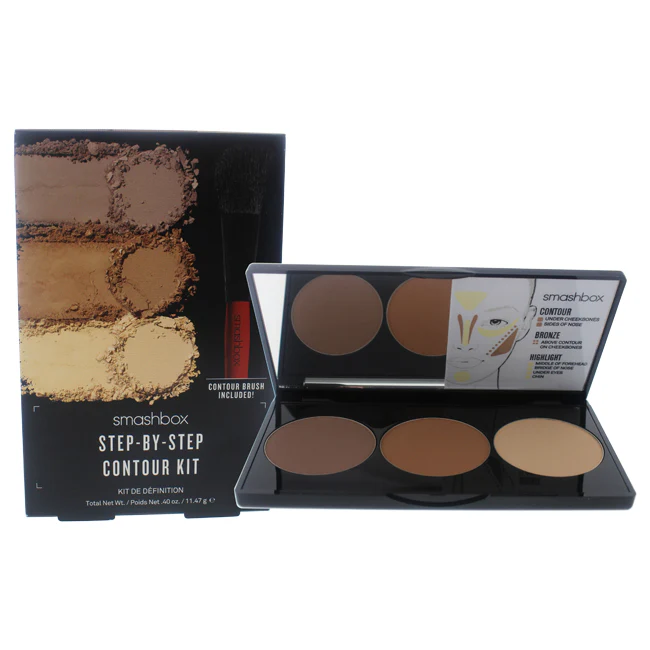 Step-By-Step Contour Kit by SmashBox for Women - 2 Pc 0.4oz Makeup, Brush - Olabens
