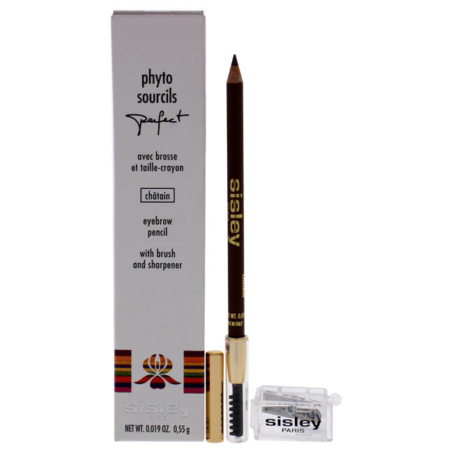 Phyto Sourcils Perfect Eyebrow Pencil With Brush and Sharpener - 2 Chatain by Sisley for Women - 0.019 oz Eyebrow Pencil - Olabens