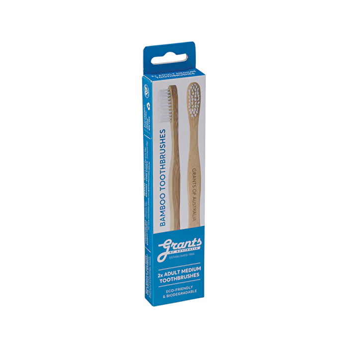 Grants Toothbrush Bamboo Adult Medium x 2 Pack - Olabens