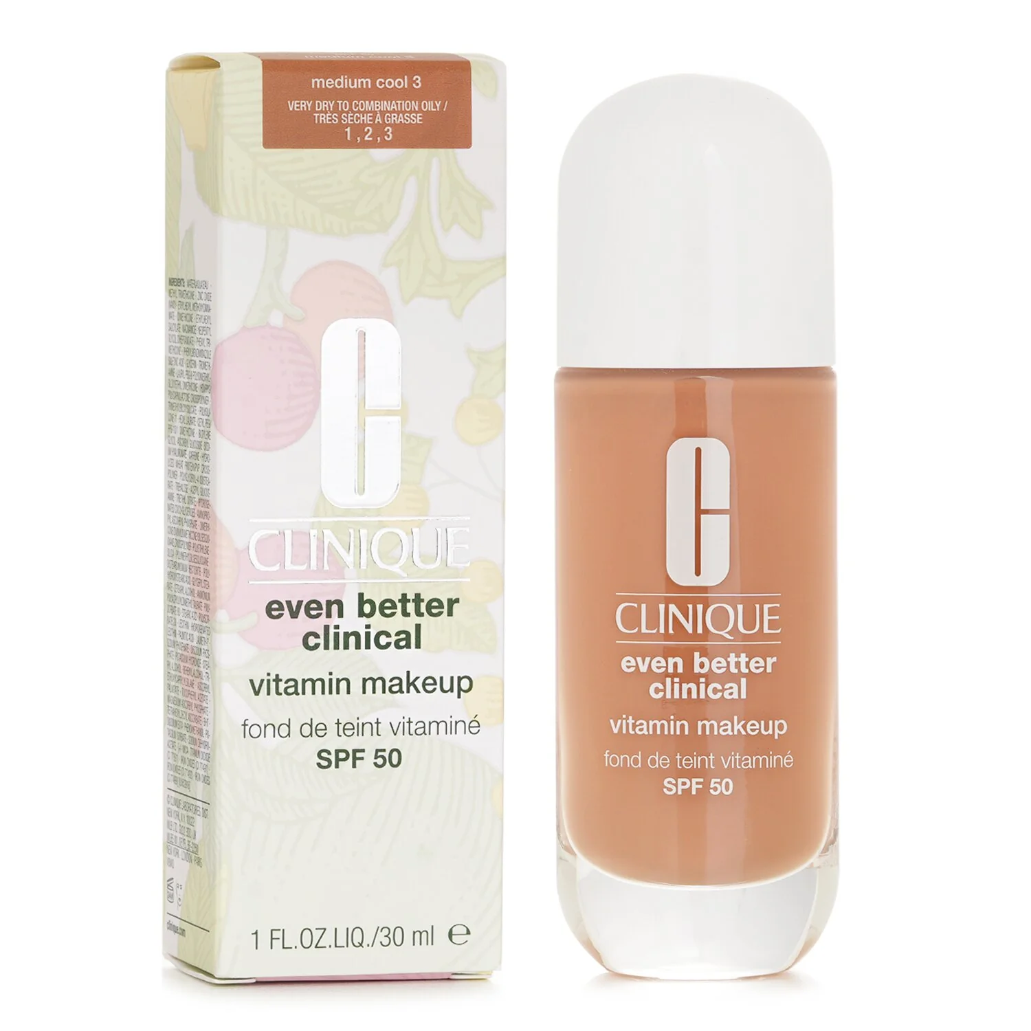 Clinique Even Better Clinical Vitamin MakeUp Foundation SPF 50 - # 3 Medium Cool  30ml - Olabens