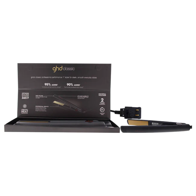 GHD GHD Classic Styler Flat Iron - Black by GHD for Unisex - 1 Inch Flat Iron - Olabens