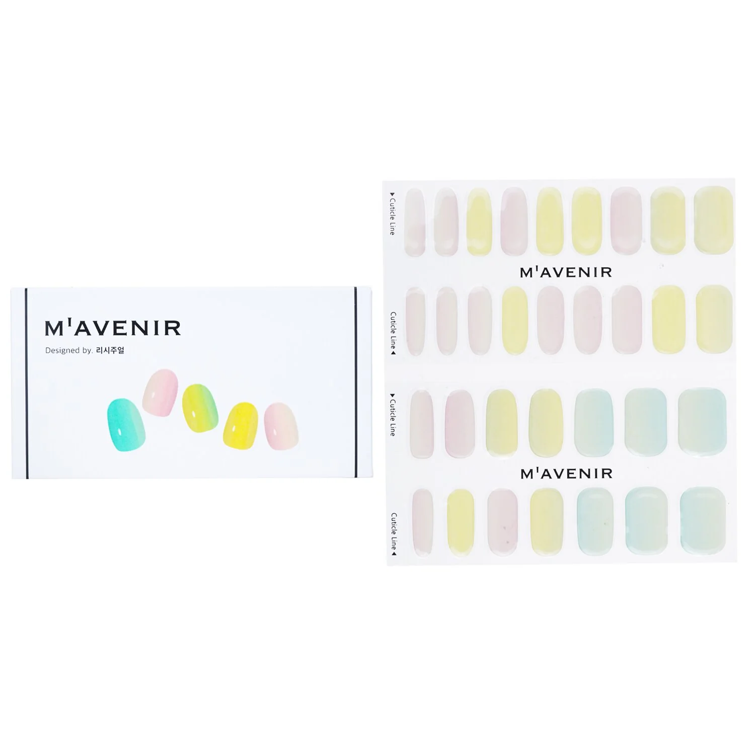 Mavenir Nail Sticker (Assorted Colour) - # Lollipops Nail  32pcs - Olabens