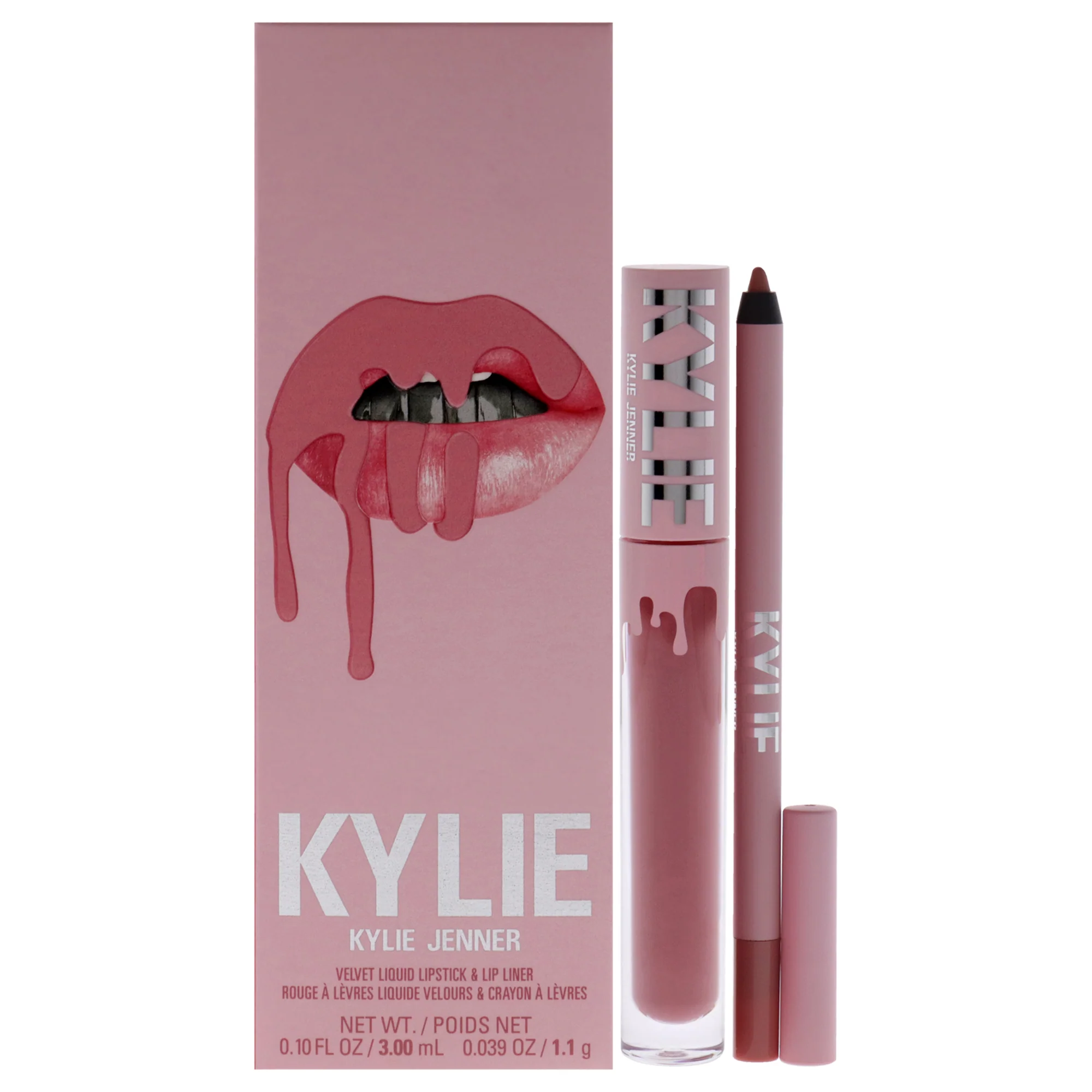 Kylie Cosmetics Velvet Lip Kit - 705 Charm by Kylie Cosmetics for Women - 2 Pc 0.10oz Velvet Liquid Lipstick, 0.039oz Lip Liner - Olabens