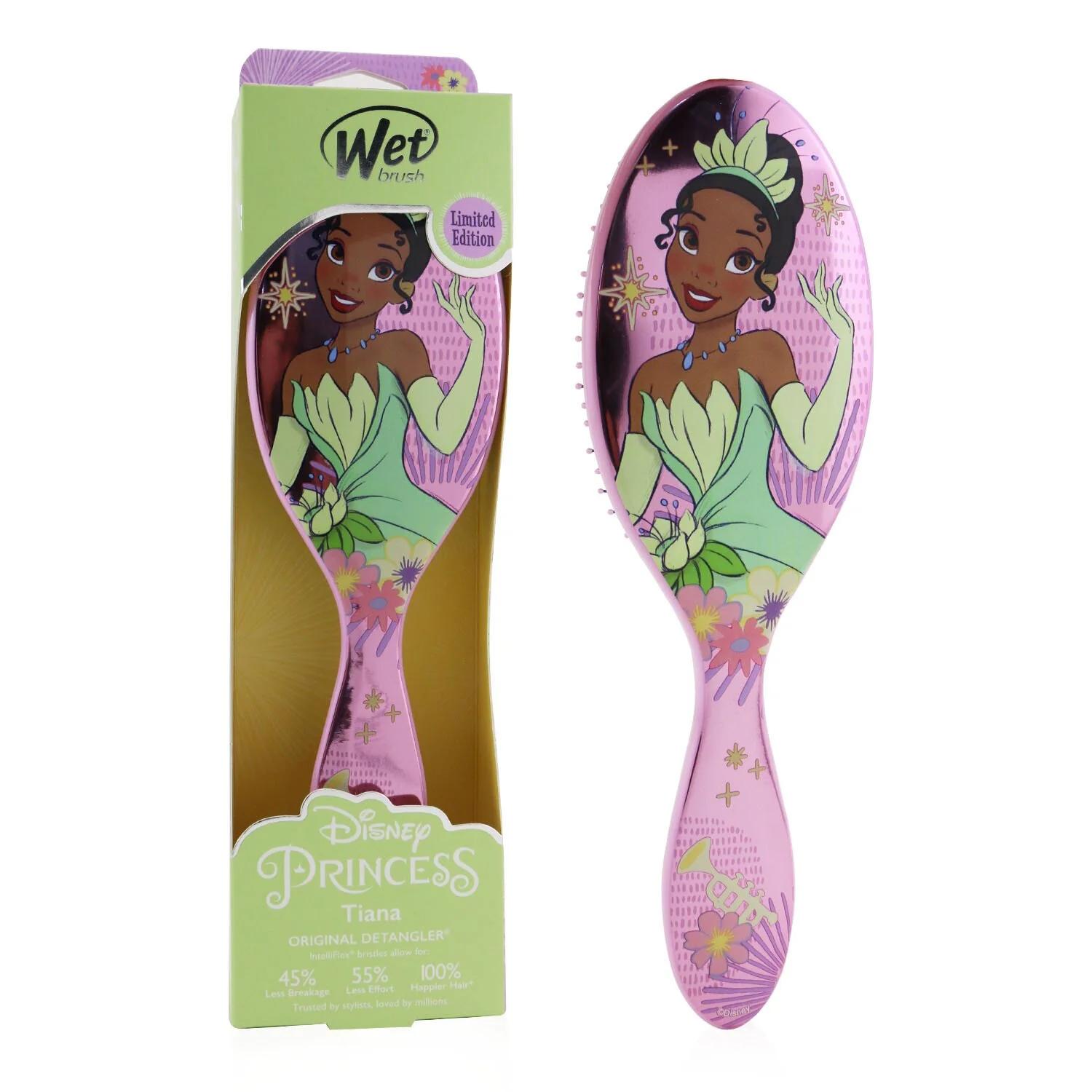 Wet Brush Original Detangler Princess Wholehearted - # Tiana Light Purple (Limited Edition)  1pc - Olabens