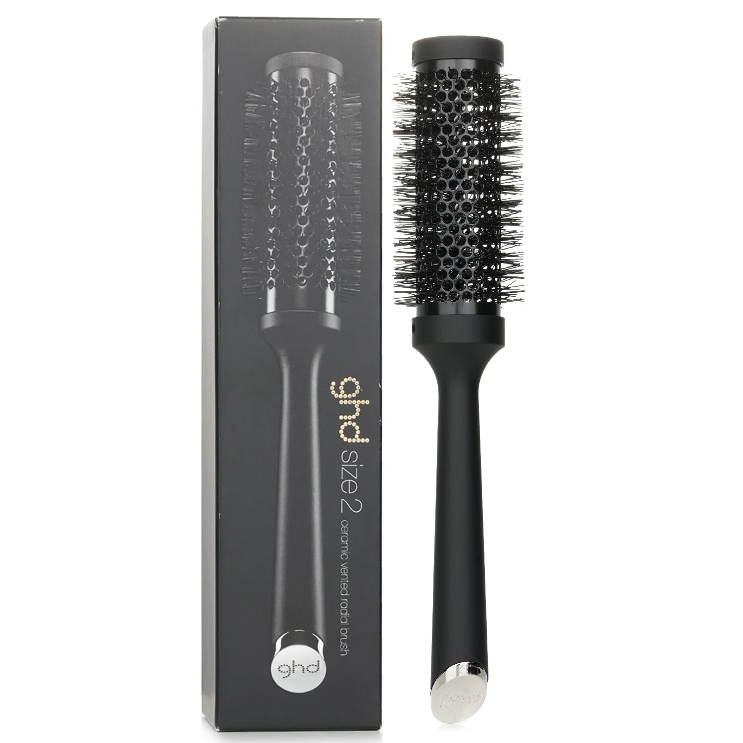 GHD Ceramic Vented Radial Brush Size 2 (35mm Barrel) Hair Brushes - # Black  1pc - Olabens