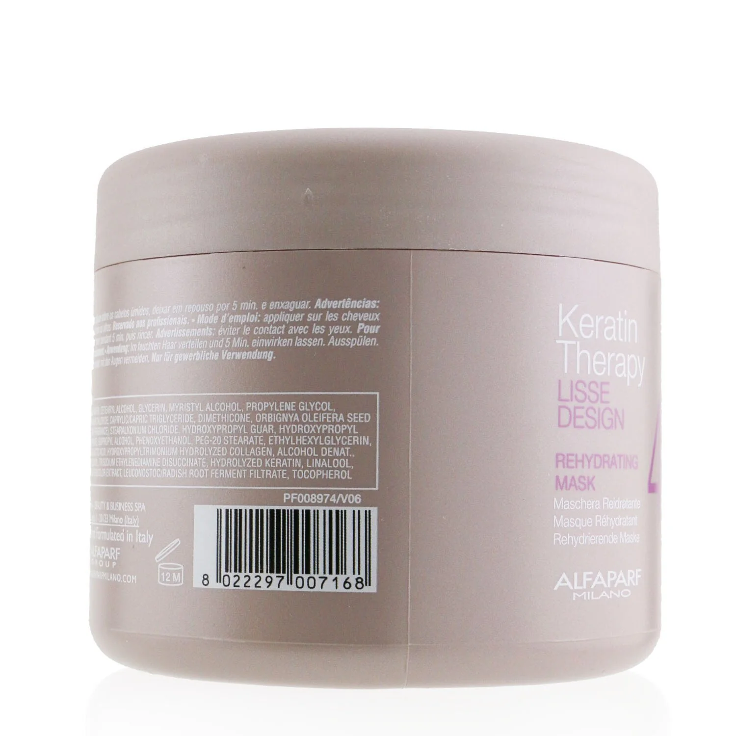 AlfaParf Lisse Design Keratin Therapy Rehydrating Mask (Salon Size)  500ml/17.63oz - Olabens