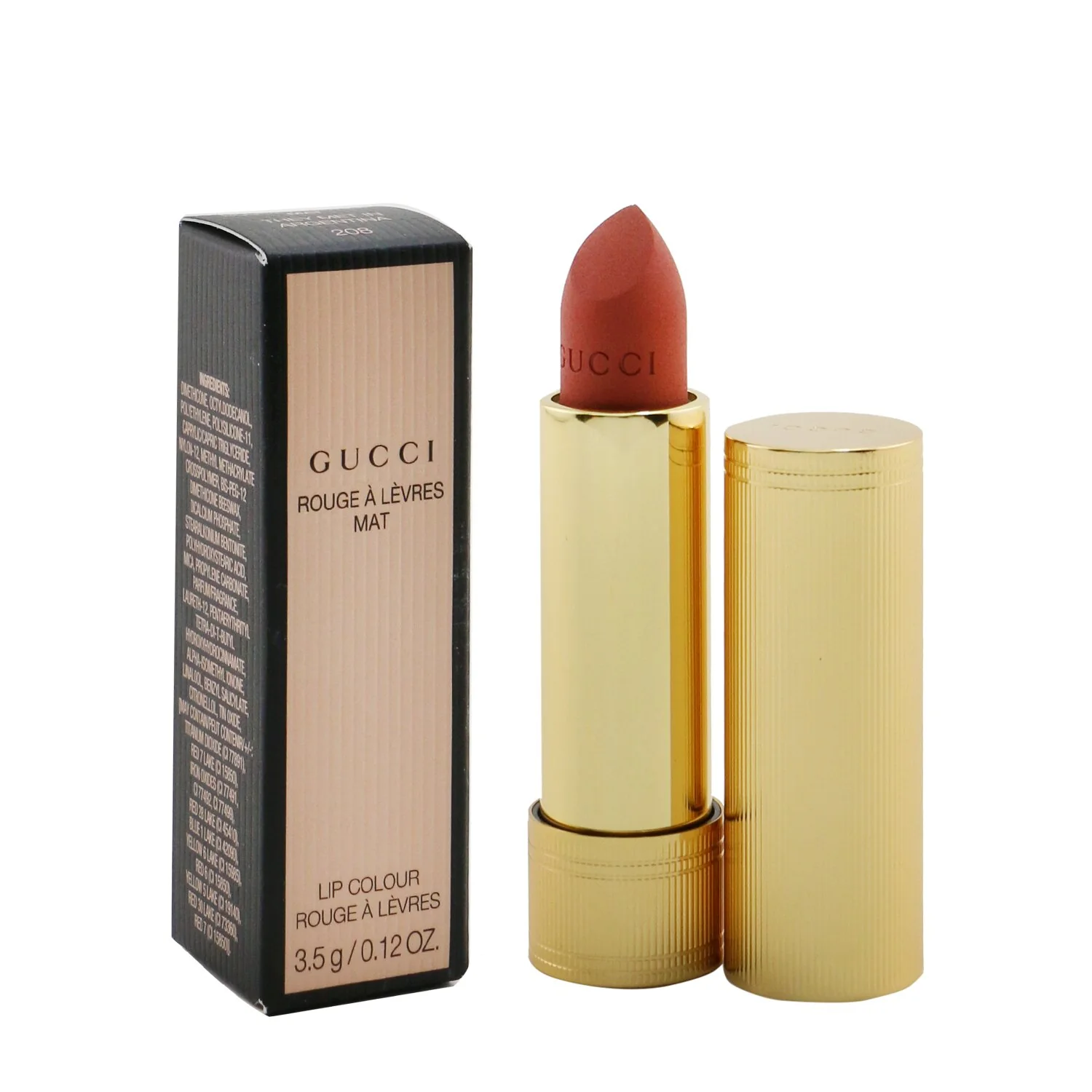 Gucci Rouge A Levres Mat Lip Colour - # 208 They Met in Argentina  3.5g/0.12oz - Olabens