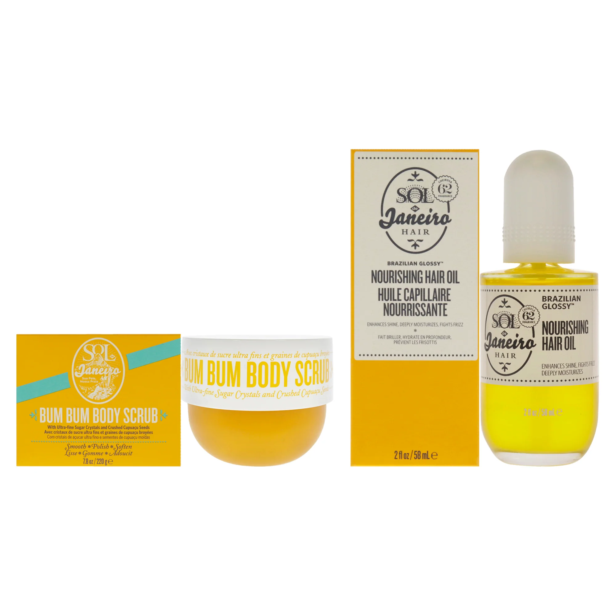 Sol de Janeiro Sol de Janeiro Kit by Sol de Janeiro for Unisex - 2 Pc Kit 7.8oz Scrub, 2oz Oil - Olabens