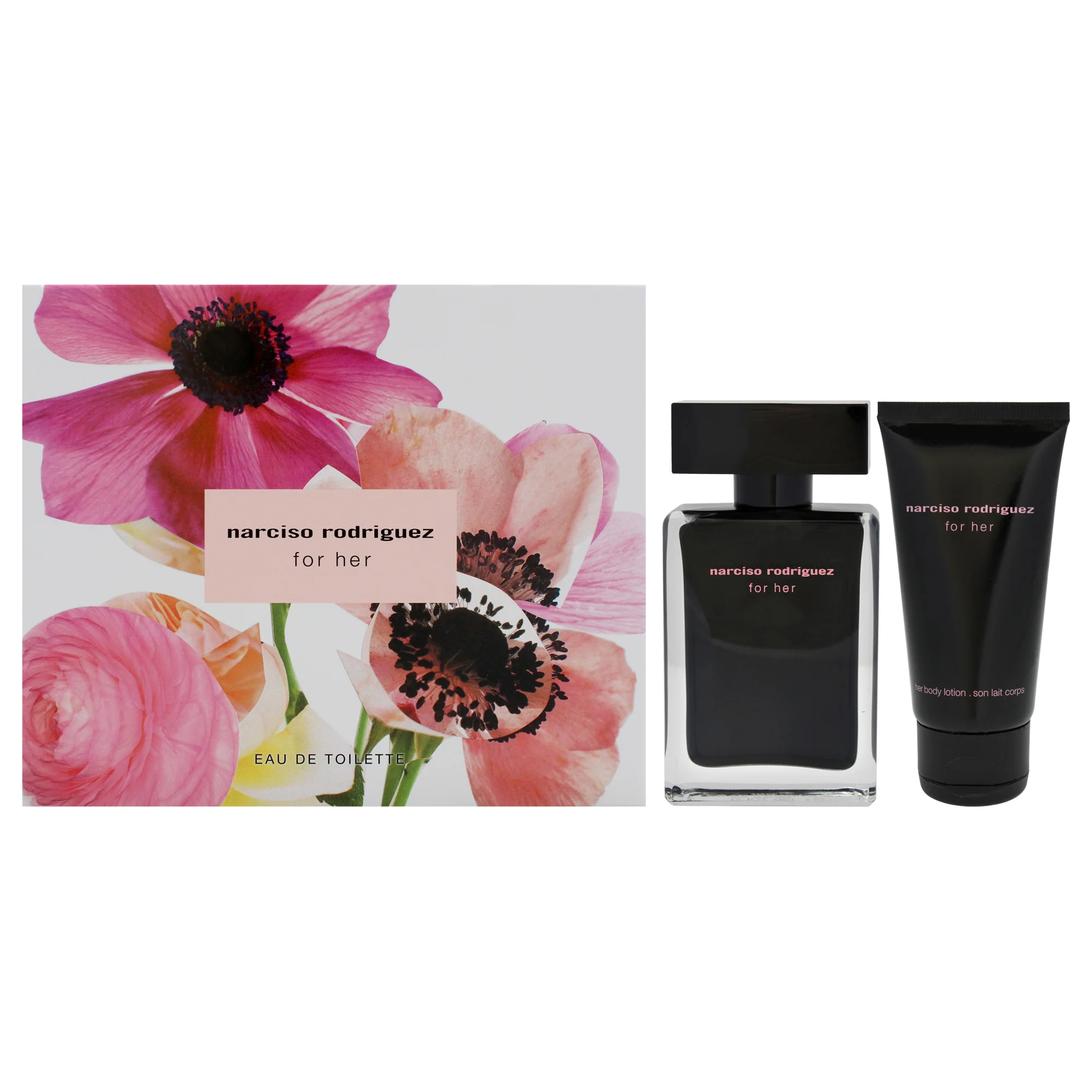 Narciso Rodriguez by Narciso Rodriguez for Women - 2 Pc Gift Set 1.6oz EDT Spray, 1.6oz Body Lotion - Olabens