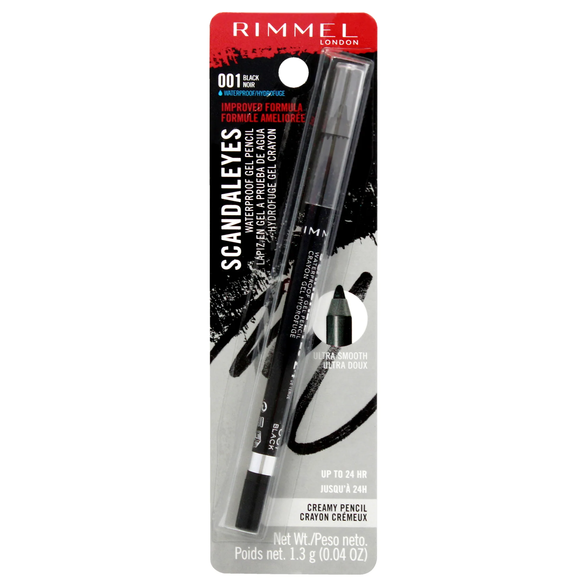 Rimmel London Scandaleyes 24Hr Waterproof Gel Pencil - 001 Black by Rimmel London for Women - 0.04 oz Eyeliner - Olabens