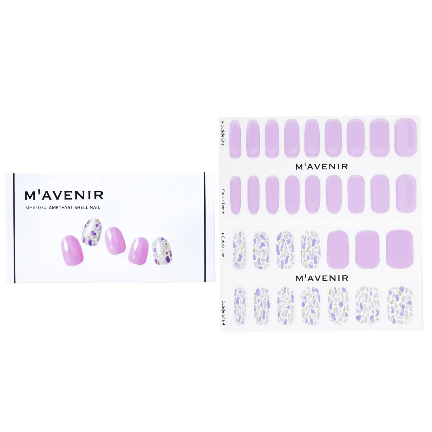 Mavenir Nail Sticker (Purple) - # Amethyst Shell Nail  32pcs - Olabens