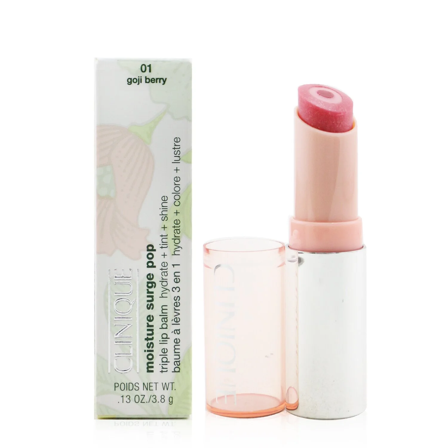 Clinique Moisture Surge Pop Triple Lip Balm - # 01 Goji Berry  3.8g/0.13oz - Olabens
