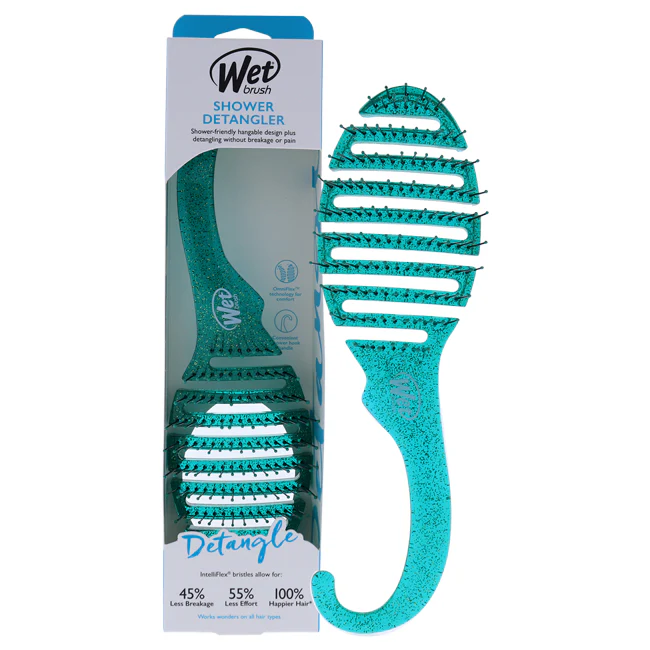 Wet Brush Shower Detangler Brush - Green Glitter by Wet Brush for Unisex - 1 Pc Hair Brush - Olabens