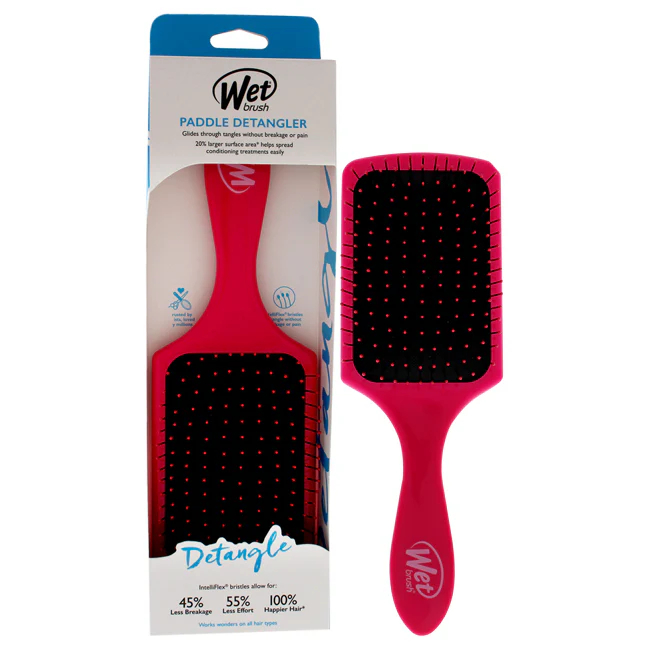 Wet Brush Paddle Detangler Brush - Pink by Wet Brush for Unisex - 1 Pc Hair Brush - Olabens