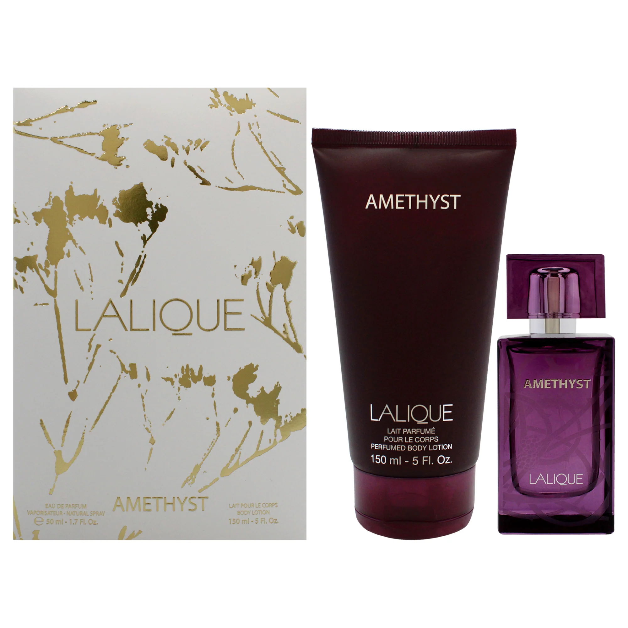 Amethyst Set by Lalique for Women - 2 Pc Gift Set 1.7 oz EDP Spray, 5 oz Body Lotion - Olabens