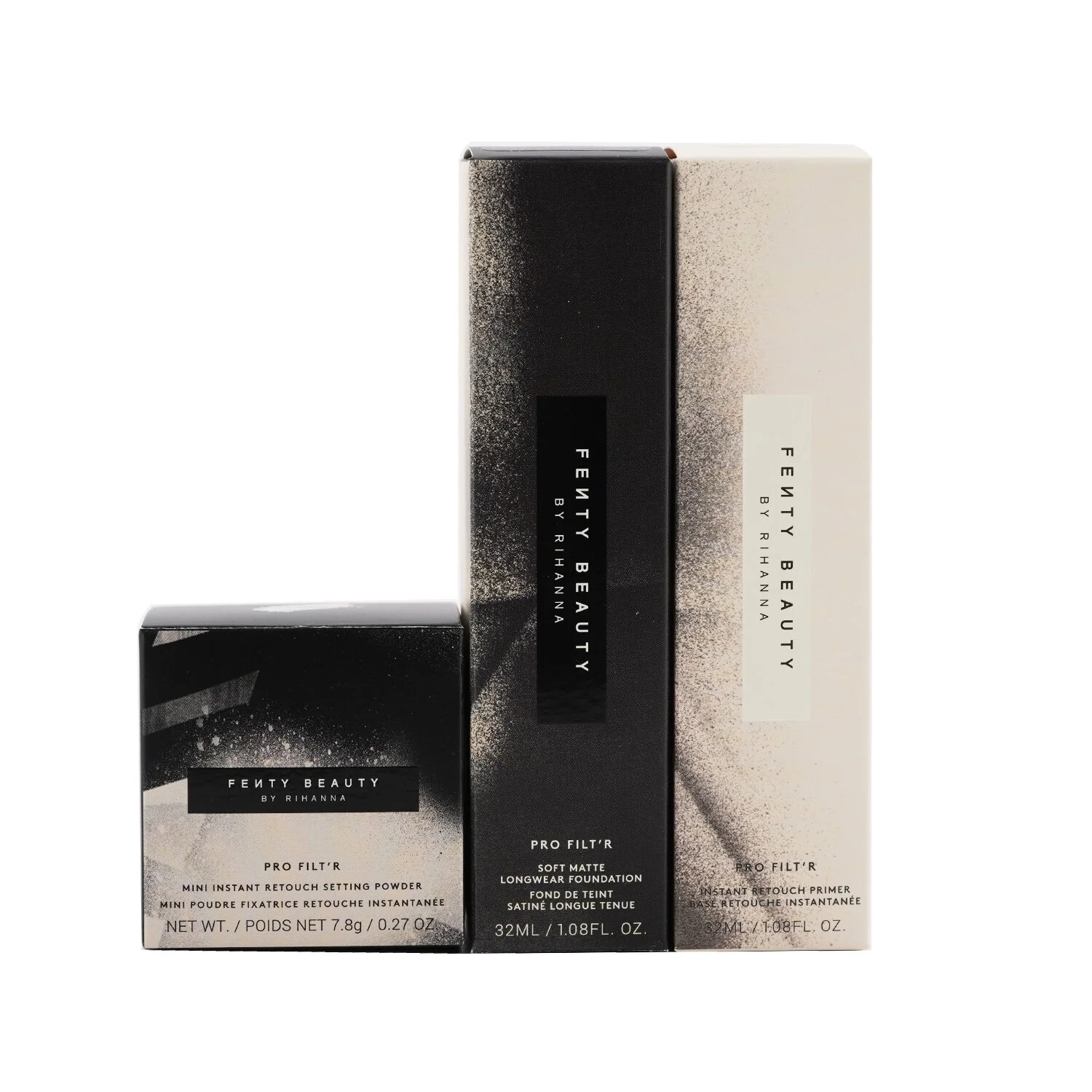 Fenty Beauty by Rihanna Pro Filt'R Soft Matte Complexion Kit: Foundation 32ml + Primer 32ml + Instant Retouch Setting Powder 7.8g - #120  3pcs - Olabens