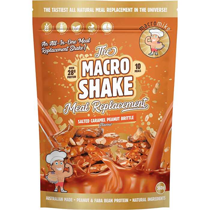 Macro Mike The Macro Shake Meal Replacement Salted Caramel Peanut 560g - Olabens