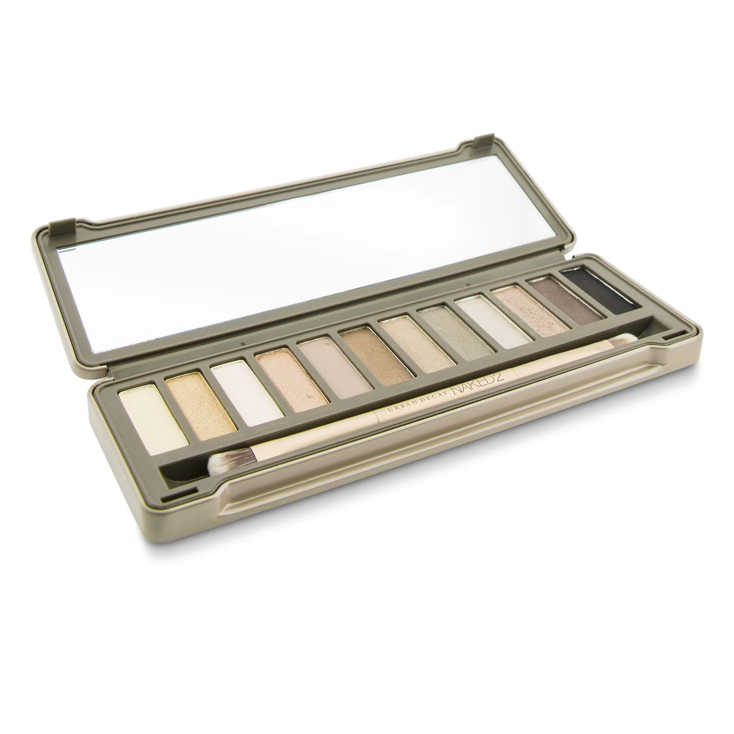 Urban Decay Naked 2 Eyeshadow Palette: 12x Eyeshadow, 1x Doubled Ended Shadow/Blending Brush - Olabens