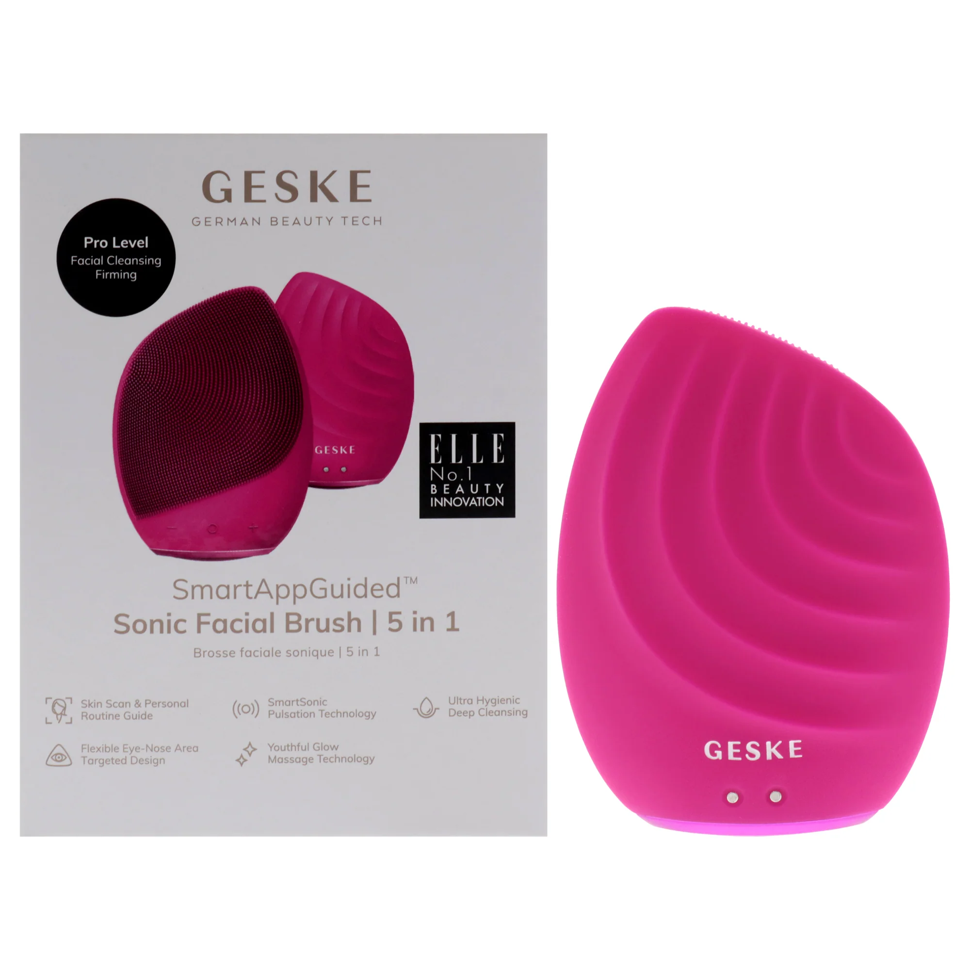 Sonic Facial Brush 5 in 1 - Magenta by Geske for Women - 1 Pc Brush - Olabens