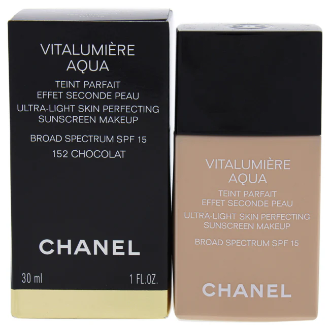 Chanel Vitalumiere Aqua Ultra Light Skin Perfecting Make Up SPF 15 - # 152 Chocolat by Chanel for Women - 1 oz Foundation - Olabens
