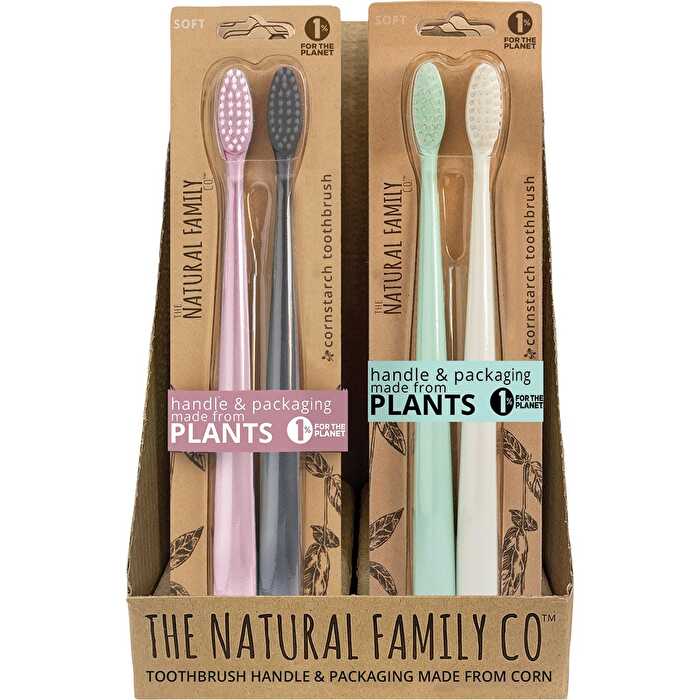Nfco. Bio Toothbrush (Twin Pack) Soft - Assorted Colours 8x2pk - Olabens