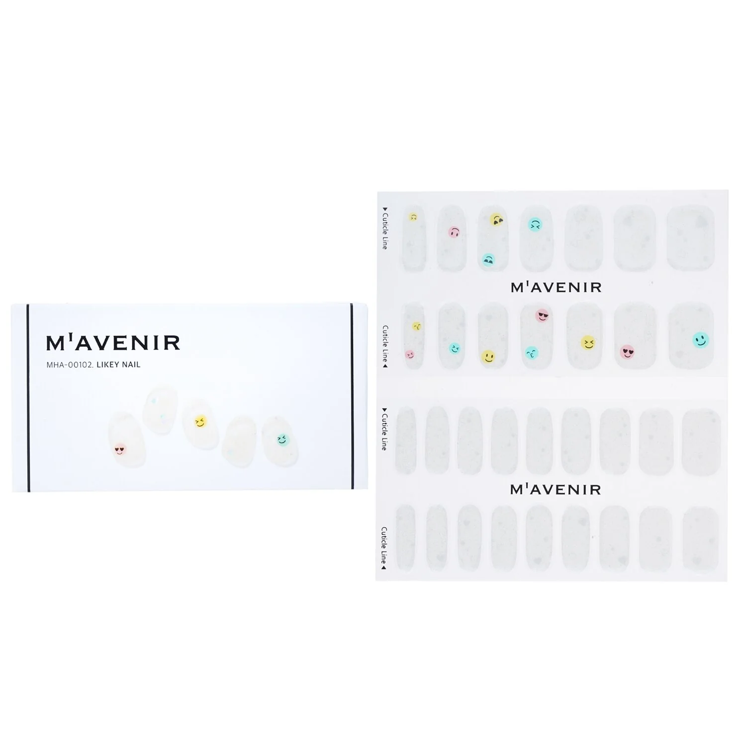 Mavenir Nail Sticker (White) - # Likey Nail  32pcs - Olabens